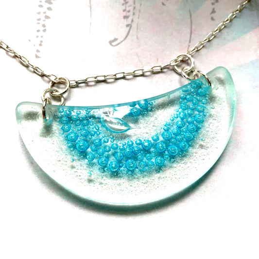Turquoise Crescent Moon Pendant - samanthajoyglass