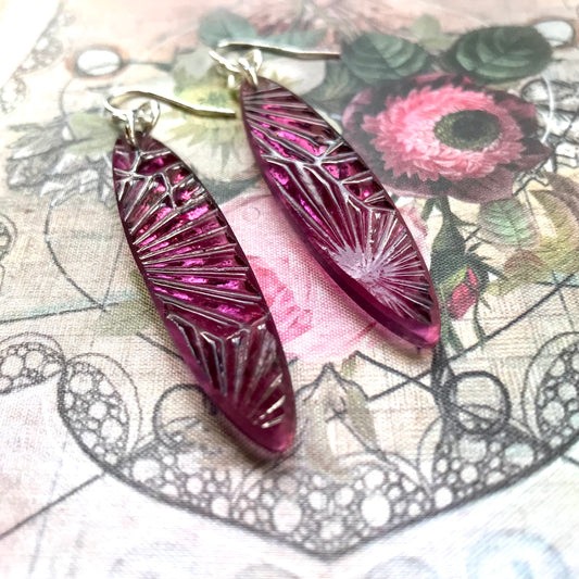 Purple Starfire Glass Earrings - samanthajoyglass