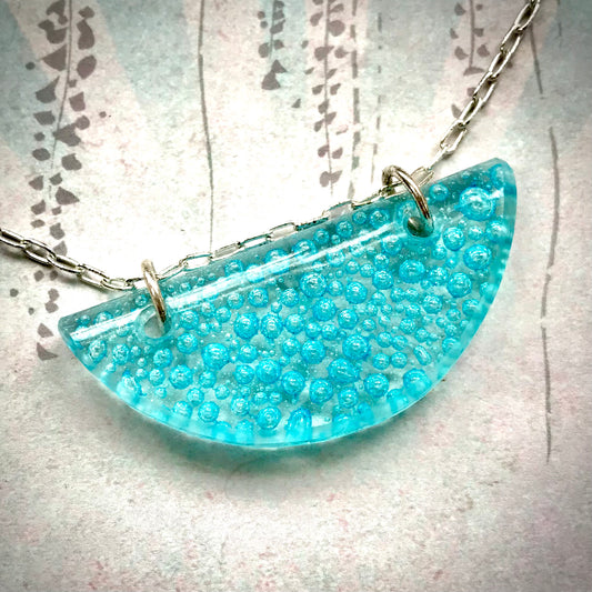 Turquoise Crescent Moon Pendant - samanthajoyglass