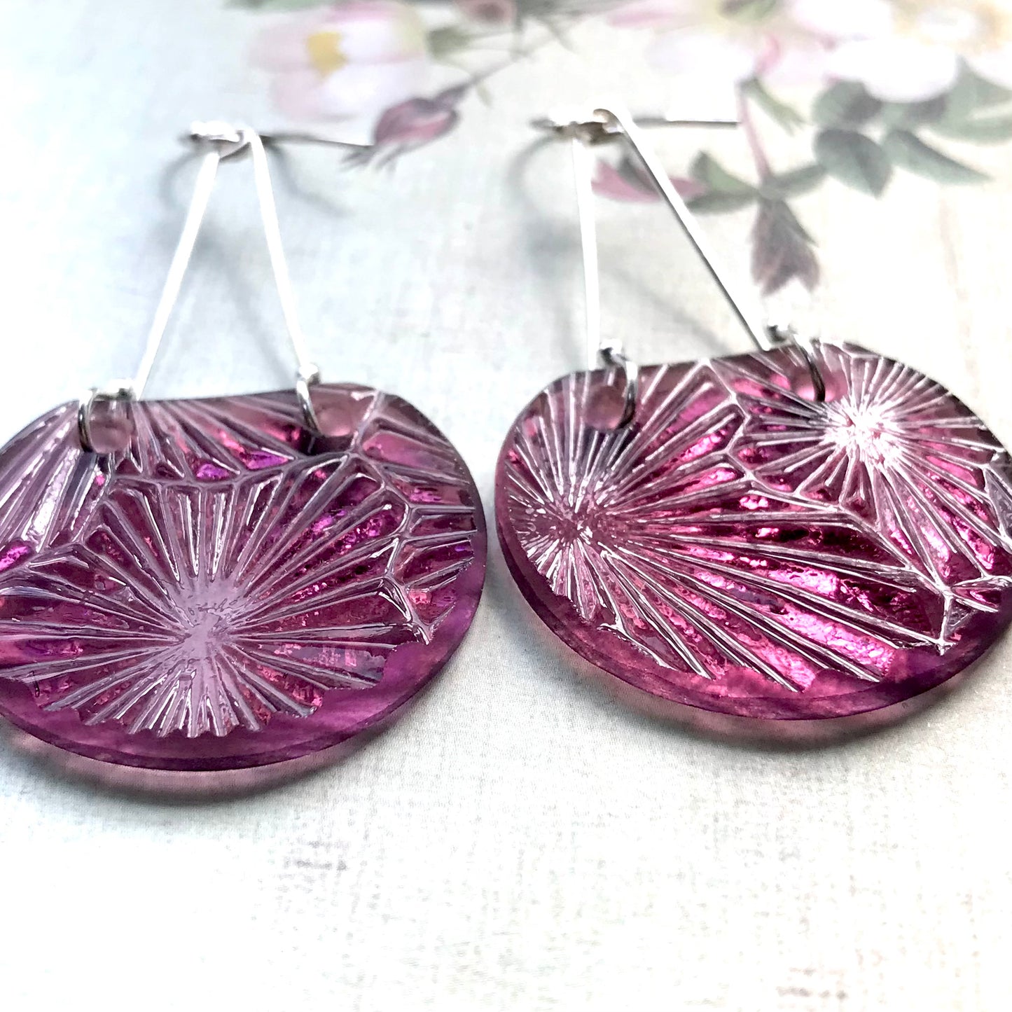 Purple Starfire Moon Earrings - samanthajoyglass
