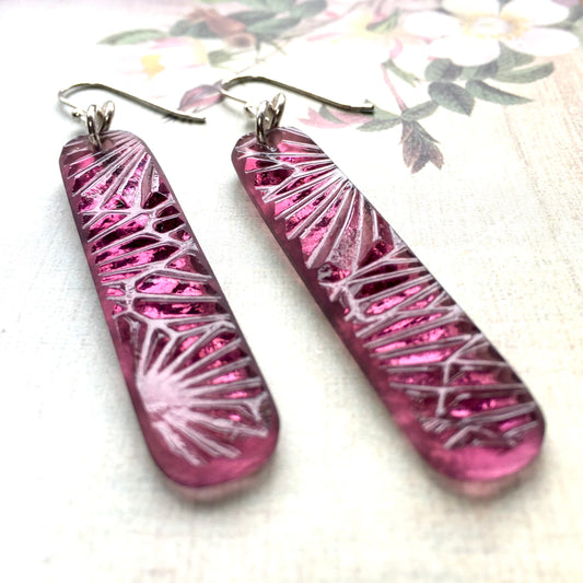 Purple Starfire Glass Earrings - samanthajoyglass