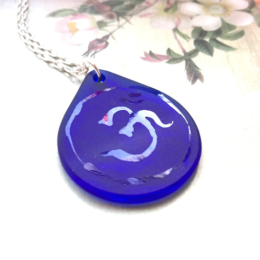 Blue Aum Pendant - samanthajoyglass