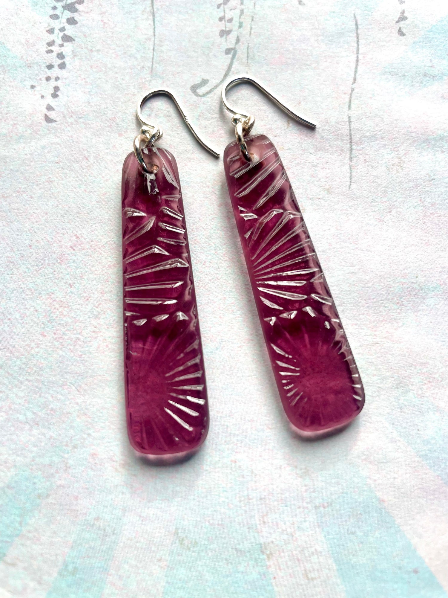 Purple Starfire Glass Earrings - samanthajoyglass
