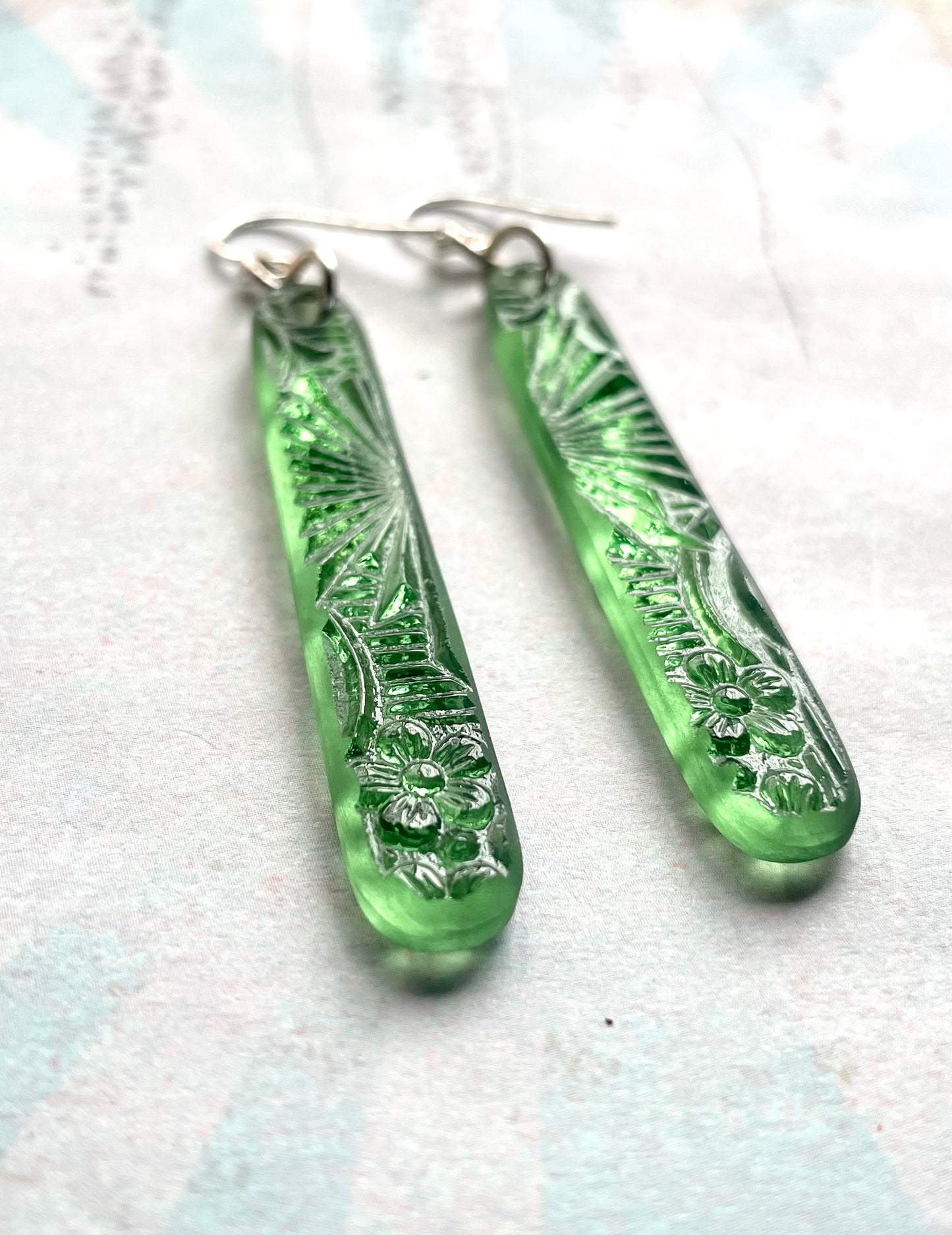 Moss green Starfire Earrings