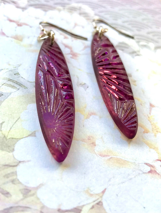 Purple Starfire Glass Earrings - samanthajoyglass