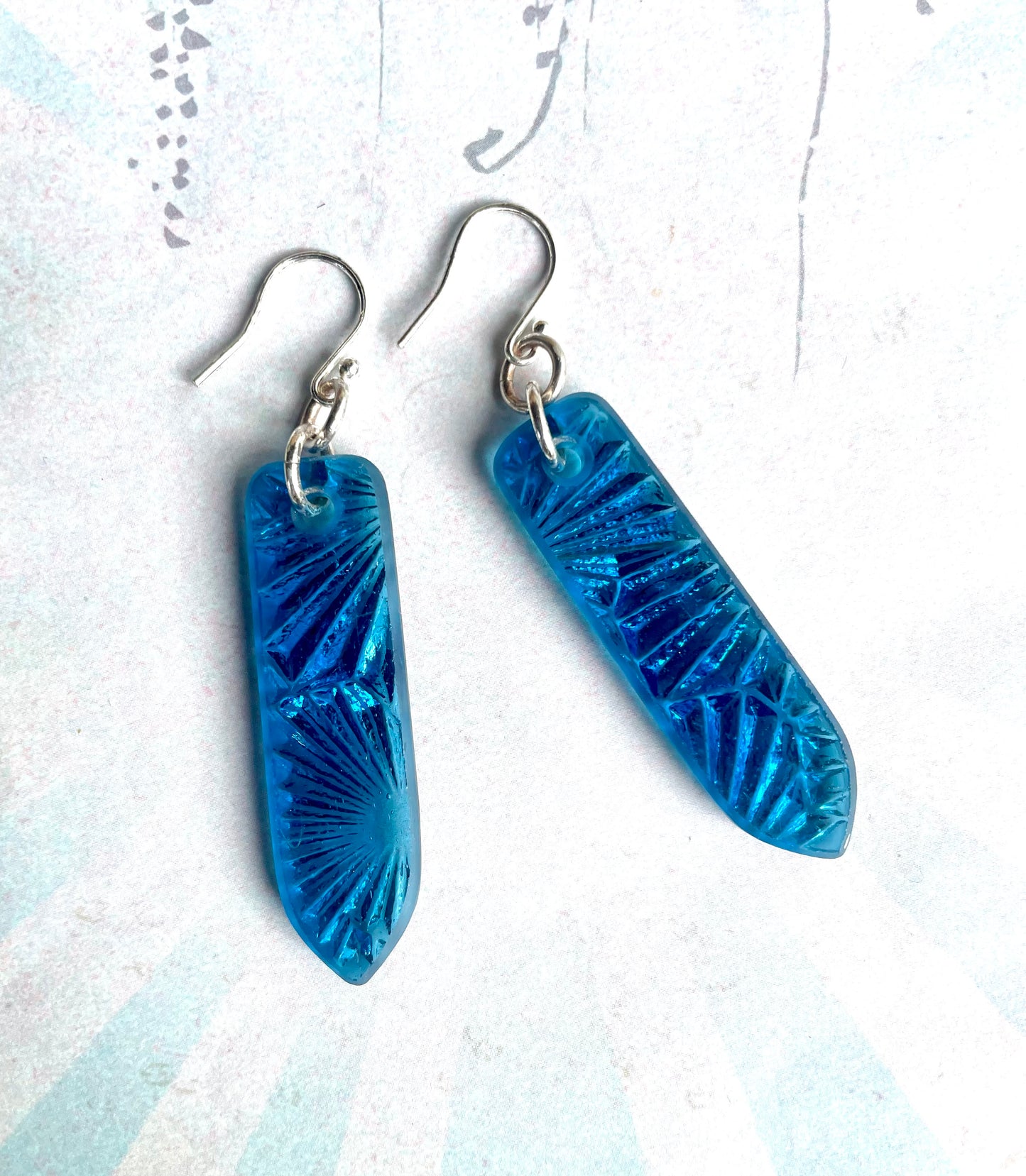 Blue Starfire Glass Earrings