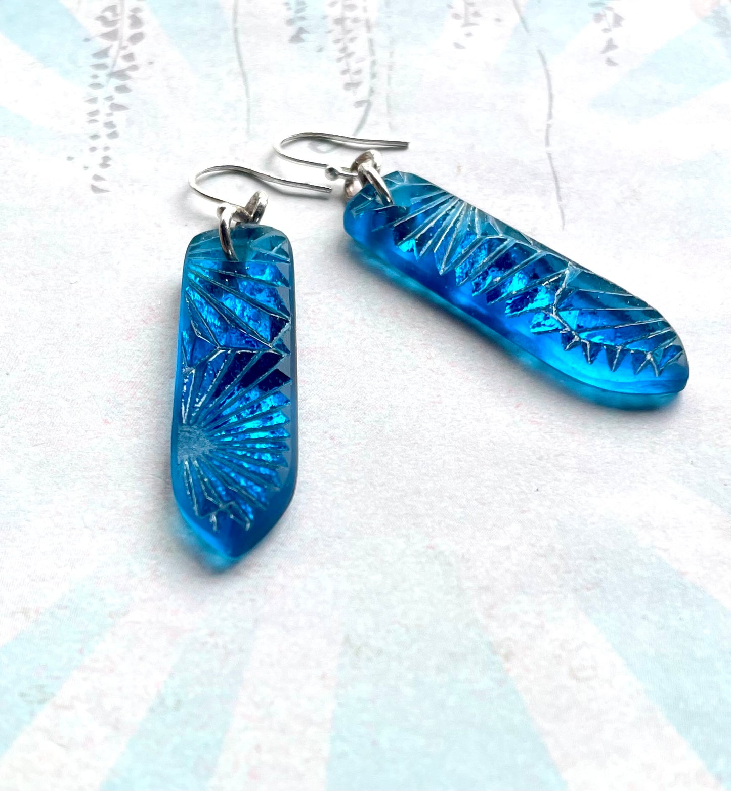 Blue Starfire Glass Earrings