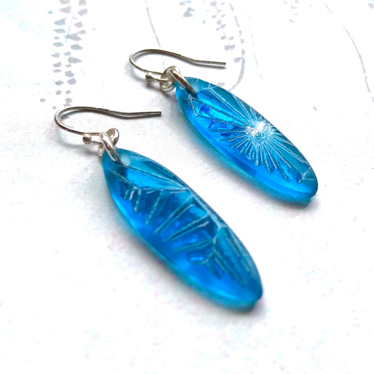 Blue Starfire Glass Earrings - samanthajoyglass