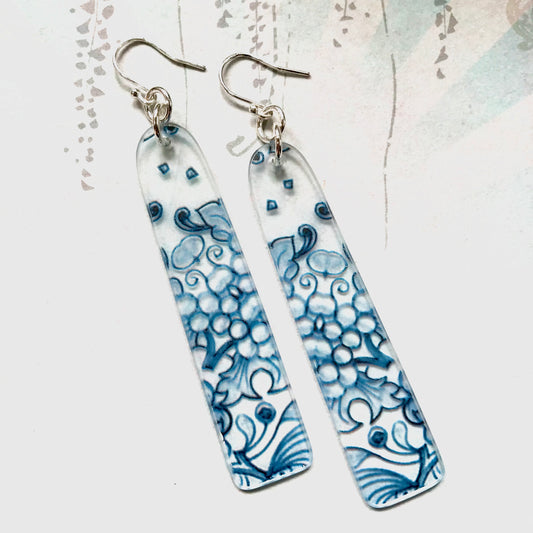 Blue Lace Glass Earrings - samanthajoyglass
