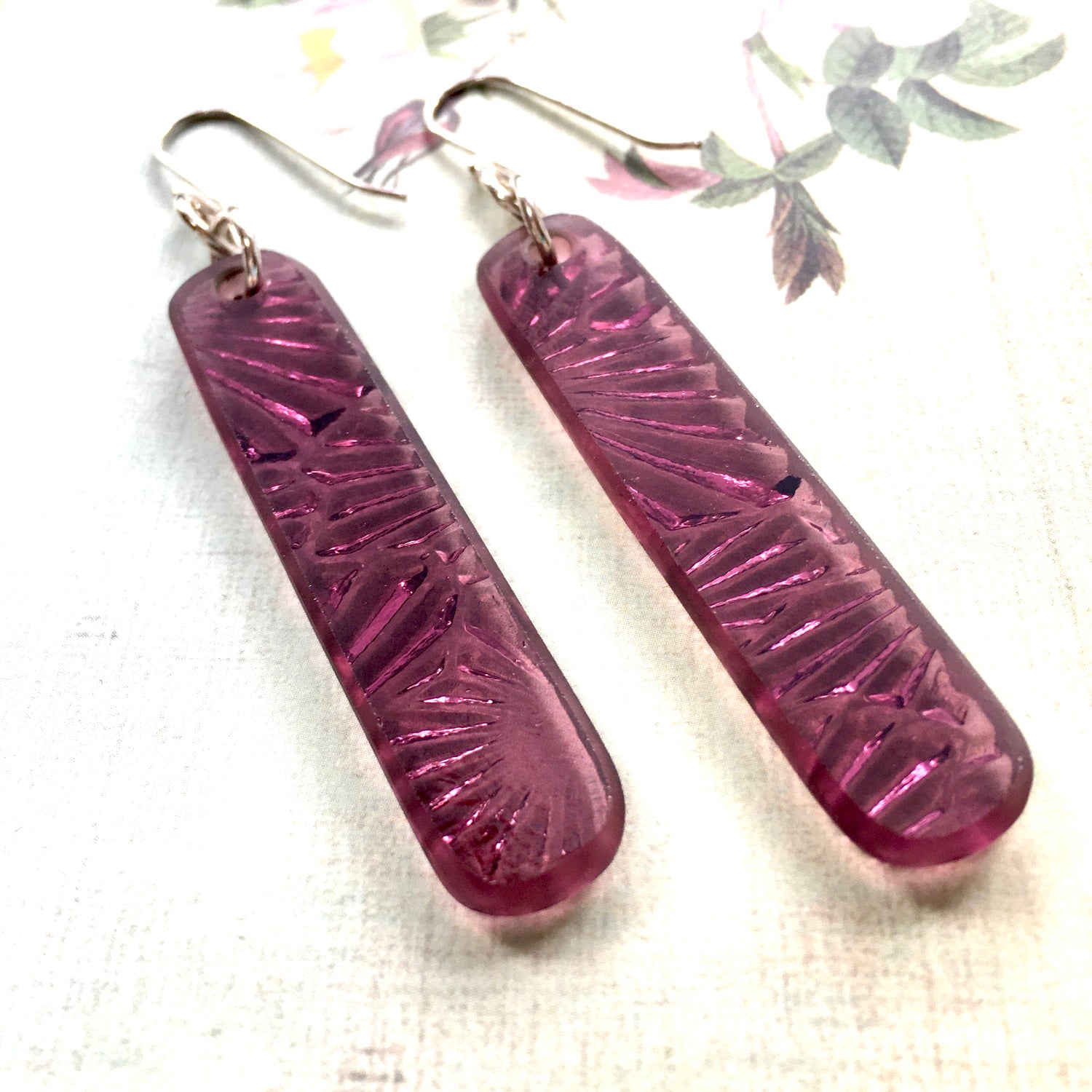 Purple Starfire Glass Earrings - samanthajoyglass
