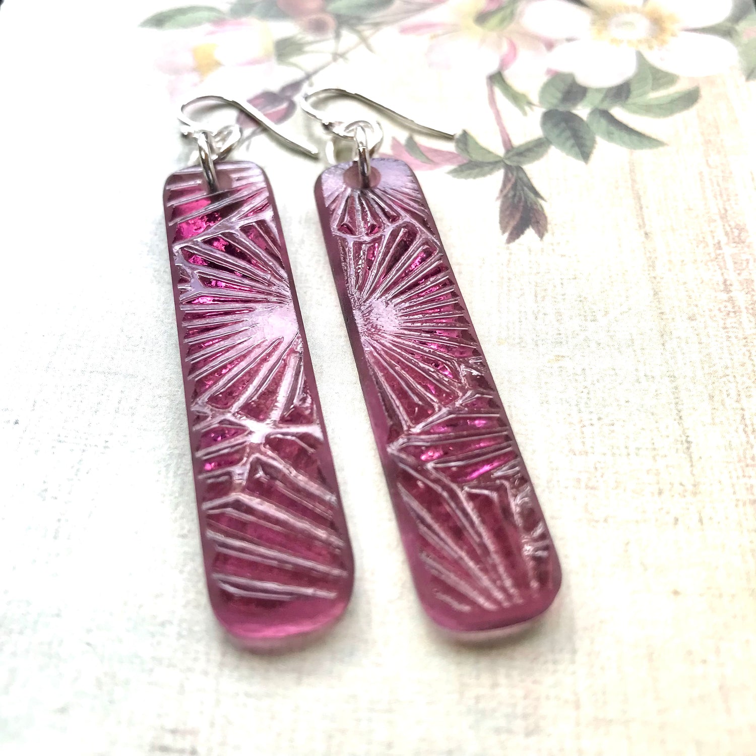 Purple Starfire Glass Earrings - samanthajoyglass